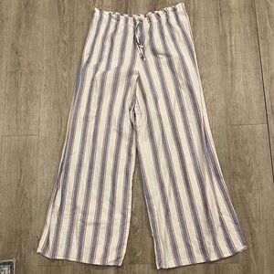 Free Kisses Linen Blend Striped Wide-Leg Pants XL